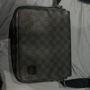 Louis Vuitton Black Checkered Messenger Bag